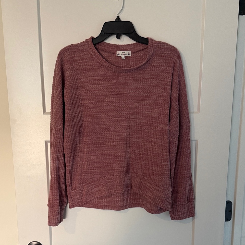 Poof! Dusty Rose Knit Top